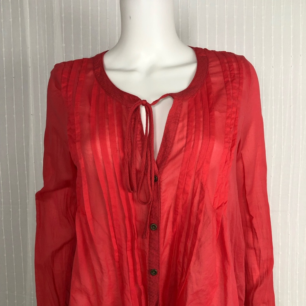 Free People Oversized Swing Button Up Blouse Small‎ - Picture 4 of 9